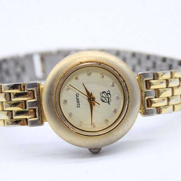 Vintage EJ Watch Womens Gold Tone Stainless Steel Classic Round Dial 90s - Picture 6 of 8